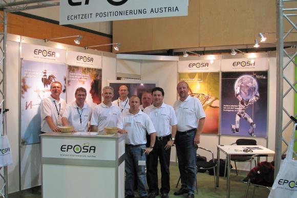 EPOSA zum ersten Mal öffentlich am Geodätentag 2009 in Schladming präsentiert (von links): Franz Frühwirth, Rainer Seisenbacher, Christian Klug, Roland Ramesmayer, Rene Hellerschmid, Erich Rammel, Harald Rathmanner, Robert Karas